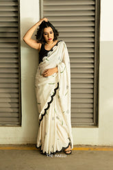 Moti Hand-Embroidered Silk Saree